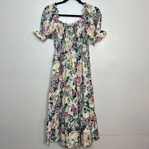 Sunday Up Floral Smocked Top Puff Sleeve Ruffle Tiered Maxi Summer Dress